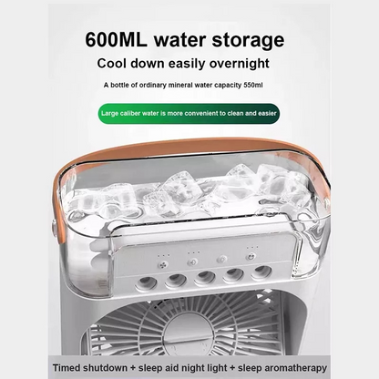 Air Cooling USB Fan LED Night Light Water Mist Humidification Fan Spray