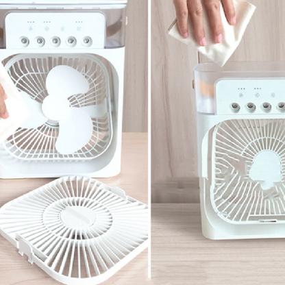 Air Cooling USB Fan LED Night Light Water Mist Humidification Fan Spray