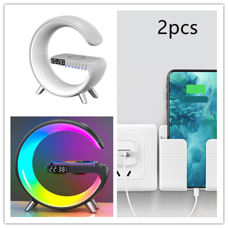 G Shaped LED Lamp Bluetooth Speaker Wireless Charger