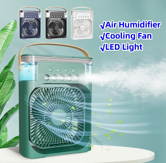 Air Cooling USB Fan LED Night Light Water Mist Humidification Fan Spray
